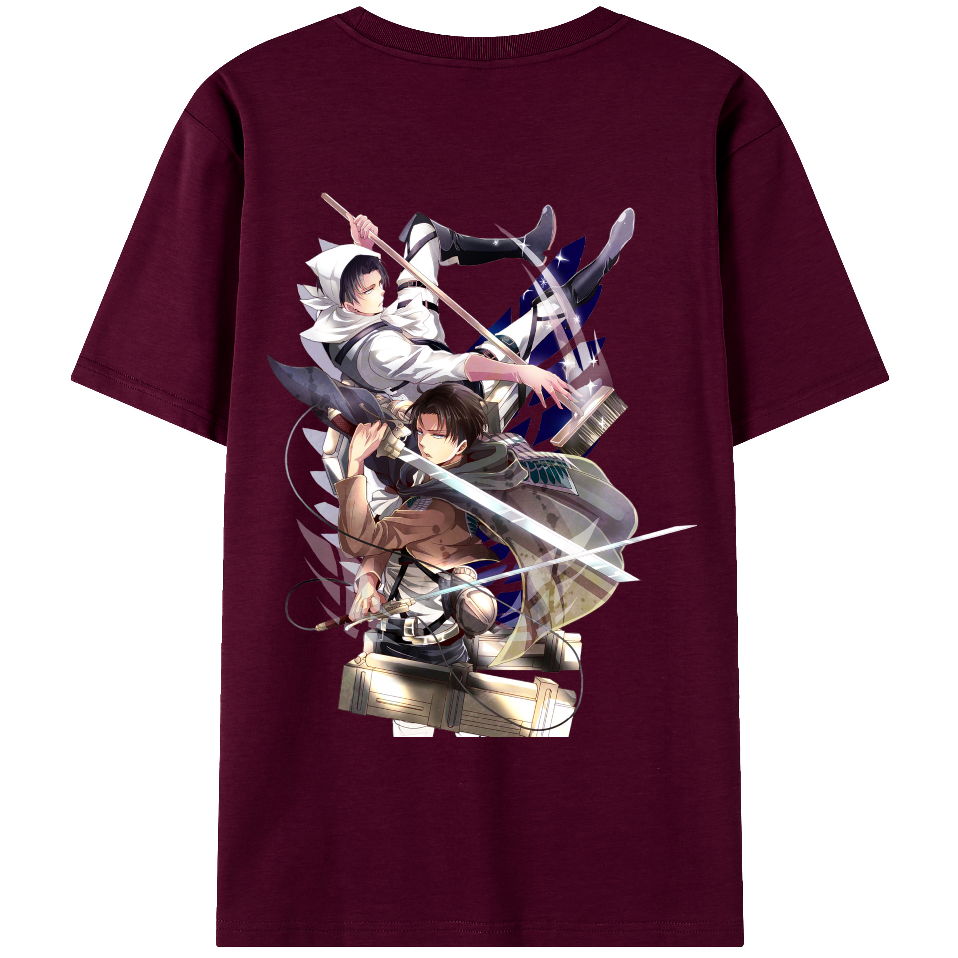 （画像用） 進撃の巨人 リヴァイ·アッカーマン Attack on Titan Levi Ackerman レディース半袖Tシャツ(バックプリント)